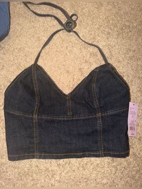 wild fable Dark Denim Cami Top with Contrast Stitching